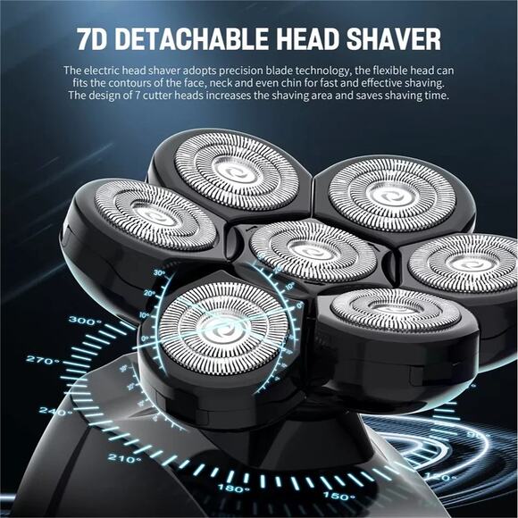 Portable 6-in-1 Multifunctional 7D waterproof Head Shaver Bald Men Nose Trimmer - Picture 6 of 7